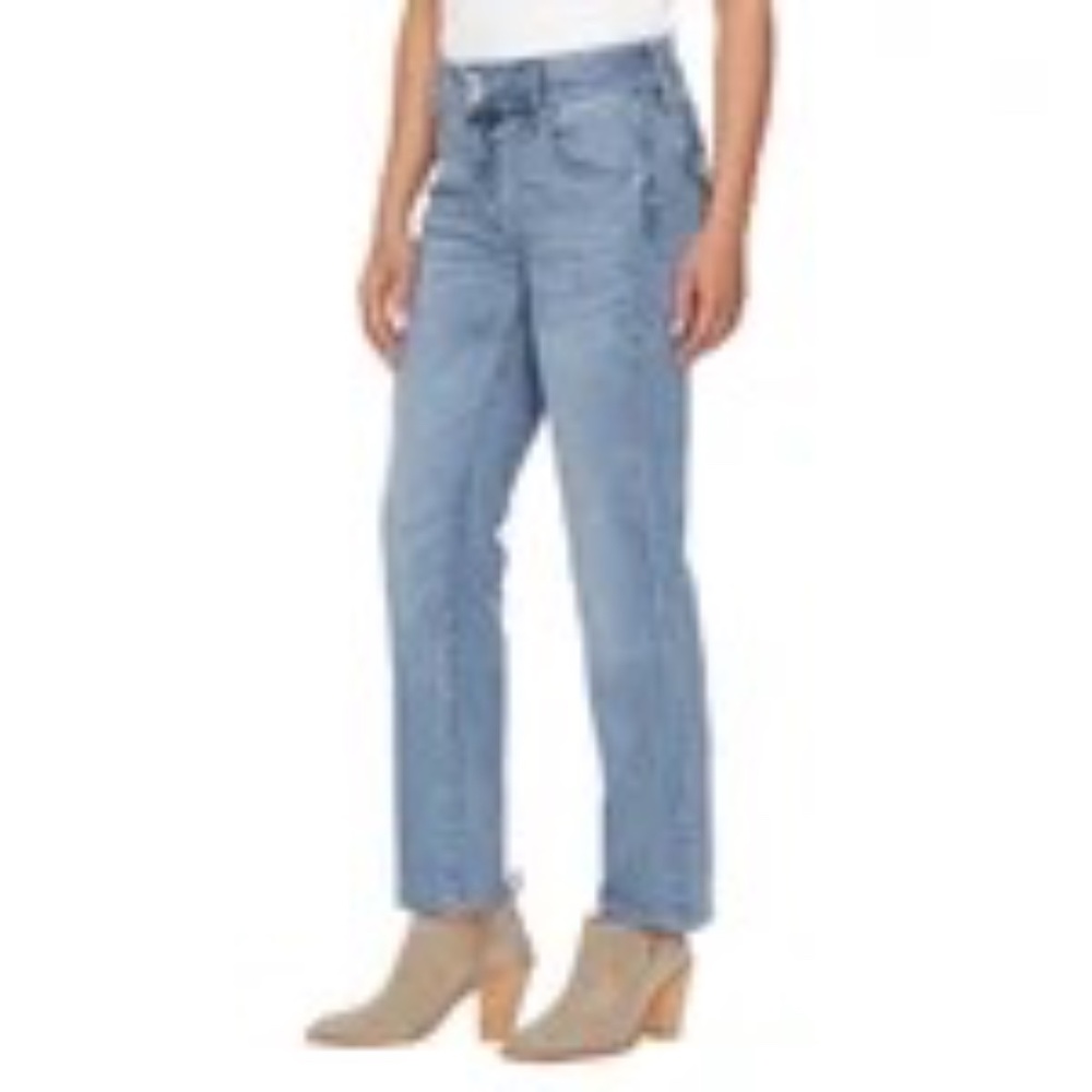 Hudson Womens Premium 5- Pocket Midrise Strait Stretch Denim Icy Blue Various Sz